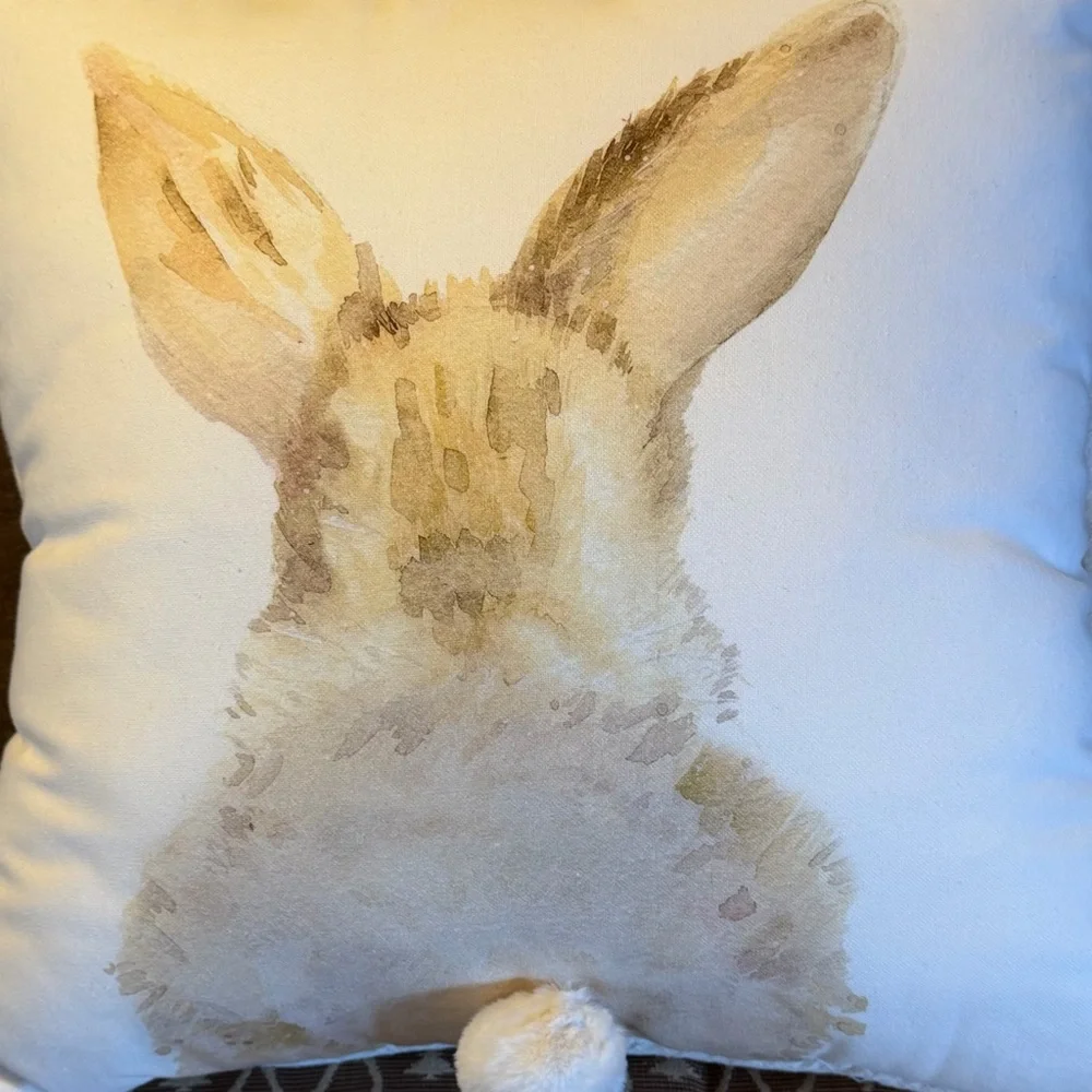 Rabbit Bunny Screen Printed With Fuzzy Ball Tail 20